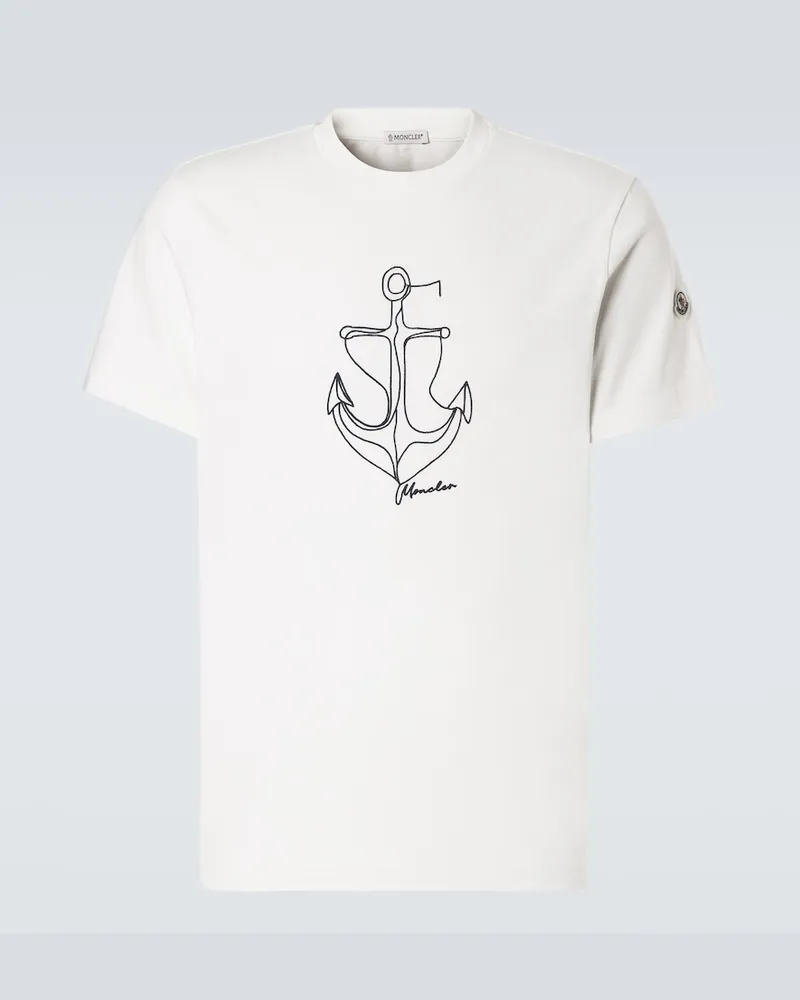 Moncler T-shirt Archivio in jersey di cotone Bianco