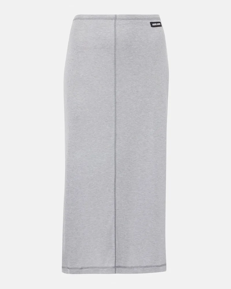 Miu Miu Gonna midi in seta Grigio