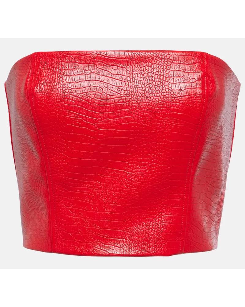 ROTATE Birger Christensen Top a fascia in similpelle Rosso