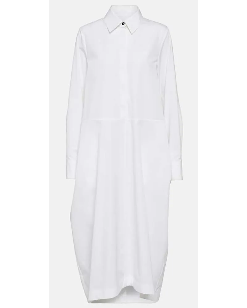 Jil Sander Abito chemisier in popeline di cotone Bianco