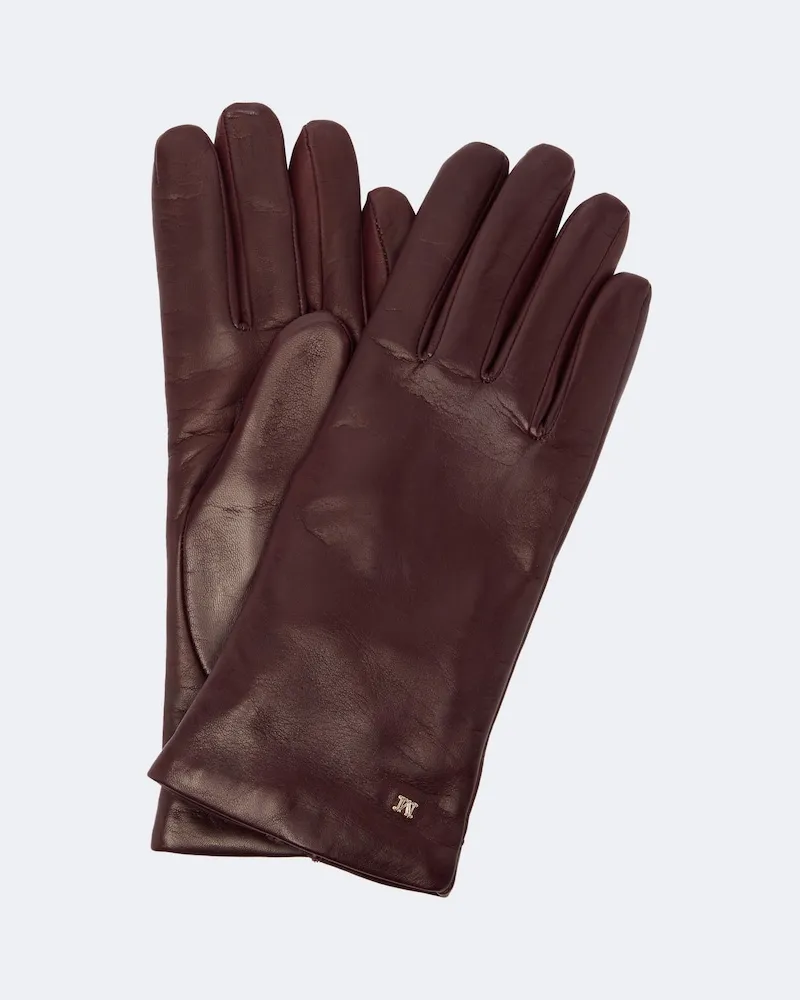 Max Mara Guanti in pelle Borgogna