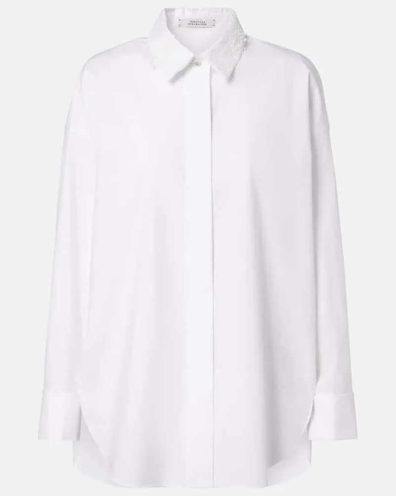 Dorothee Schumacher Camicia in popeline di misto cotone con ricamo Bianco