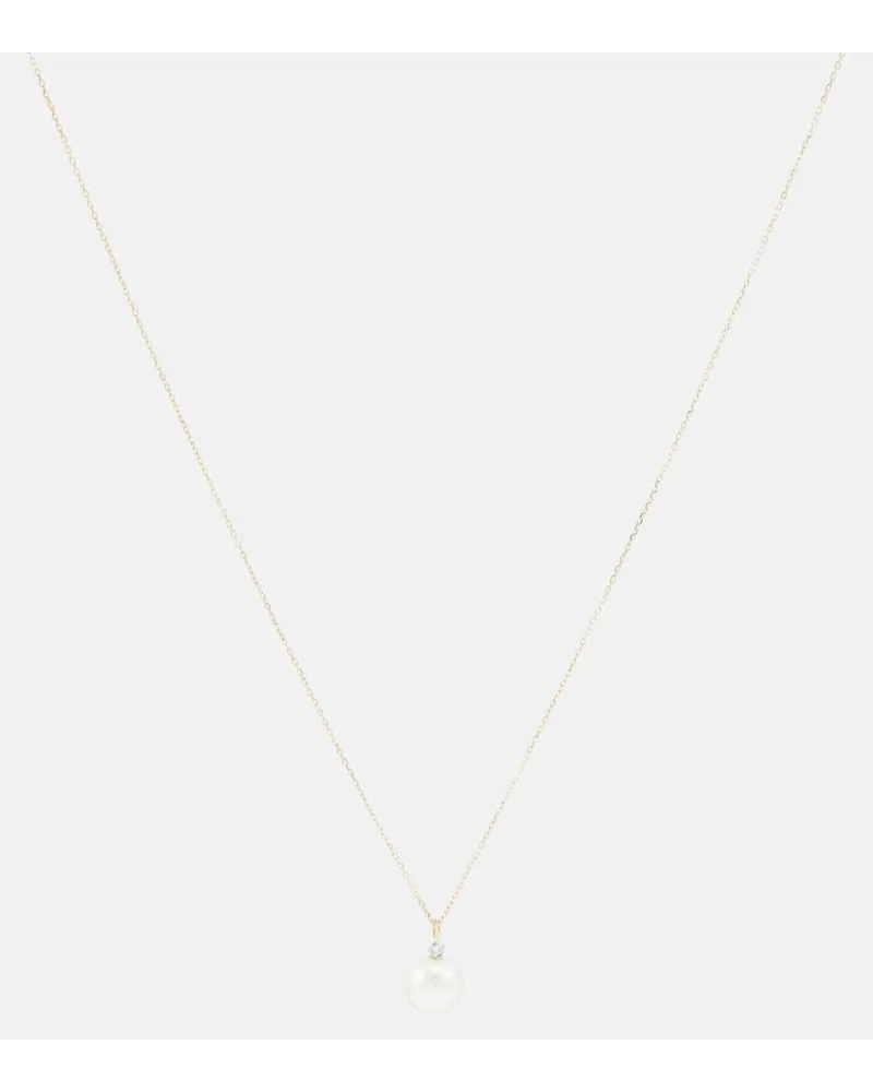 MATEO Collana in oro 14kt con diamante e perla Oro