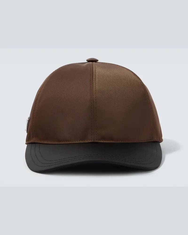 Prada Cappello da baseball in Re-Nylon Marrone