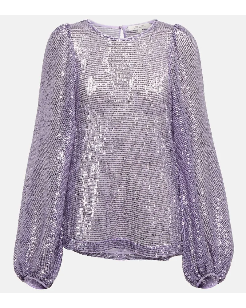 Dorothee Schumacher Blusa Sparkling Moment con paillettes Viola