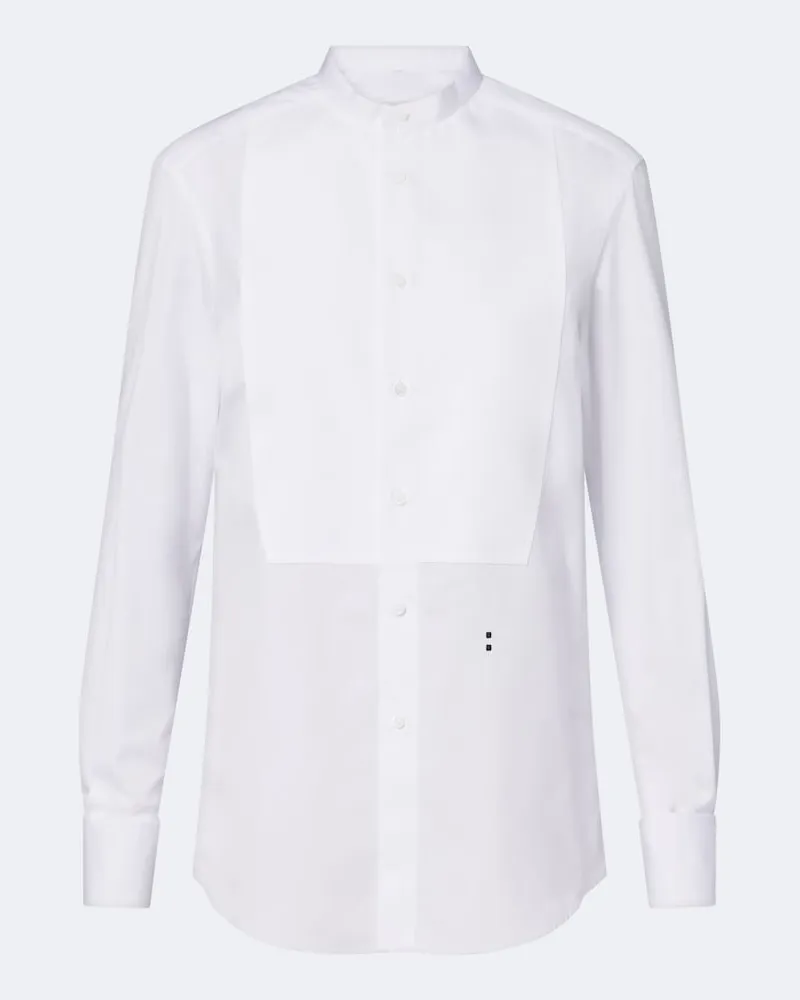 Fendi Camicia in popeline di cotone con piqué Bianco