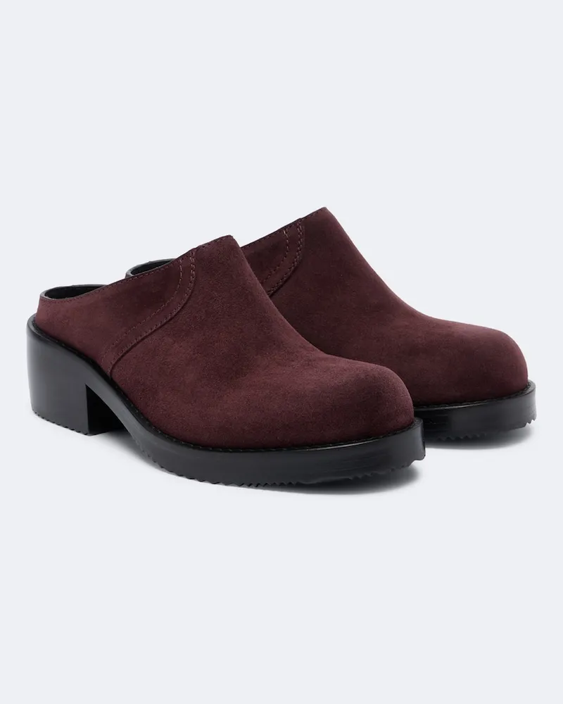 Dries van Noten Mules in suede Borgogna