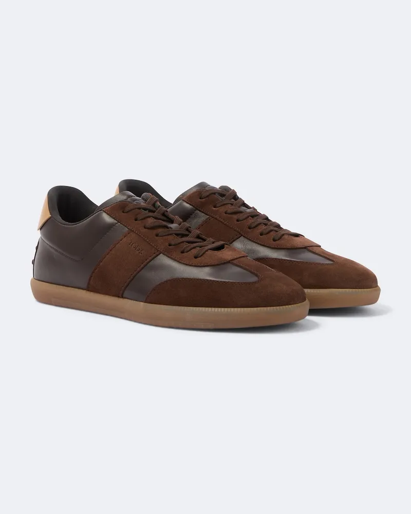 TOD'S Sneakers in pelle e suede Marrone