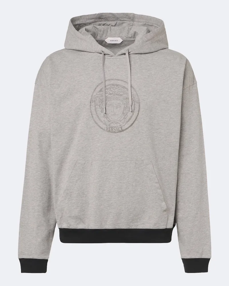 Versace Felpa Medusa in jersey di cotone Grigio