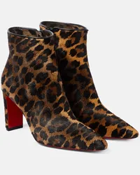 Christian Louboutin Stivaletti Suprabooty 85 con stampa Marrone