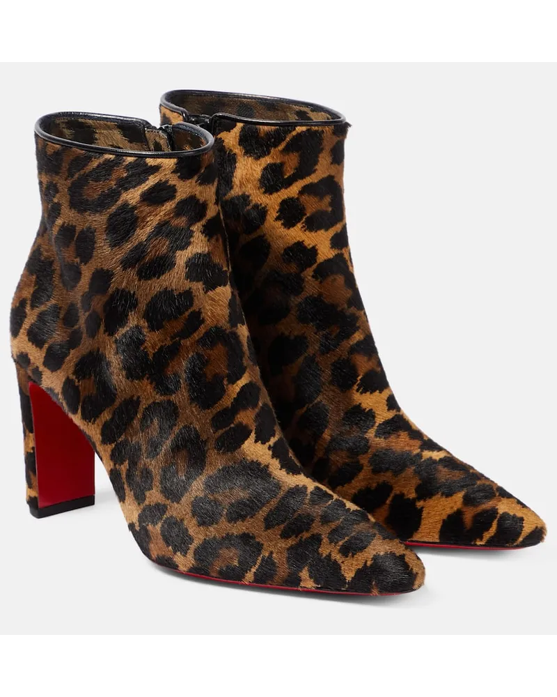 Christian Louboutin Stivaletti Suprabooty 85 con stampa Marrone