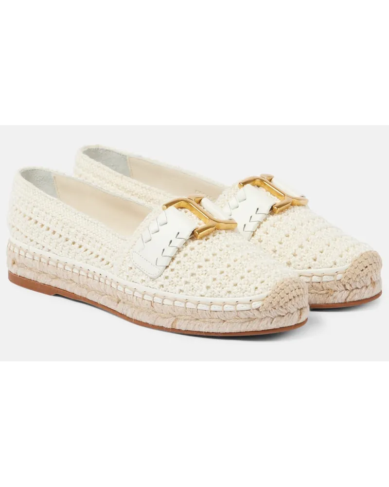 Chloé ChloÃ© Espadrillas Marcie in crochet e pelle Bianco
