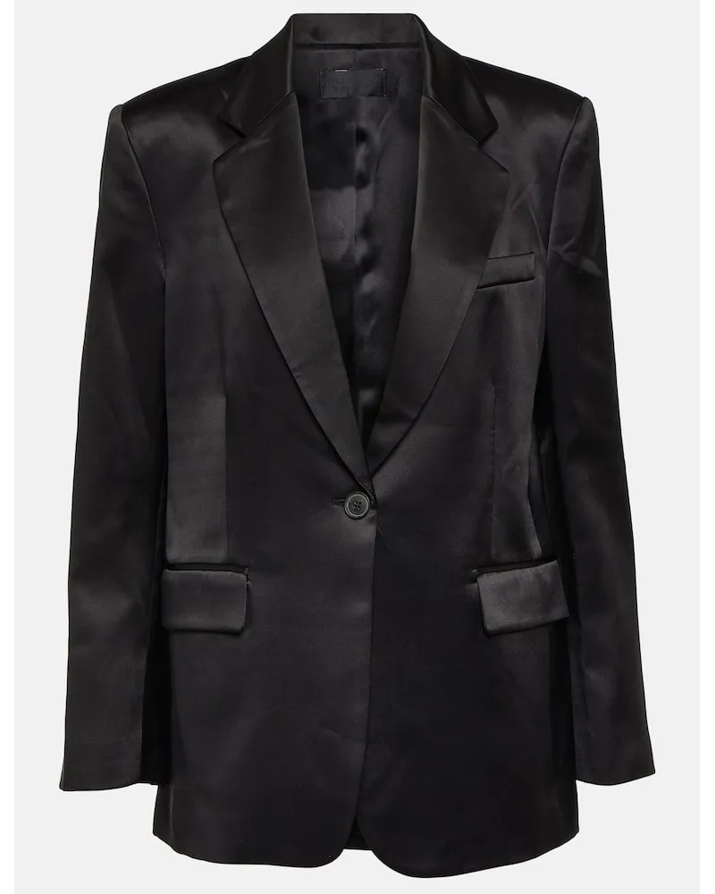 Nili Lotan Blazer Boyfriend in charmeuse di seta Nero