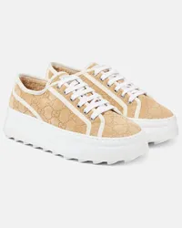 Gucci Sneakers Tennis Trek in suede GG Giallo