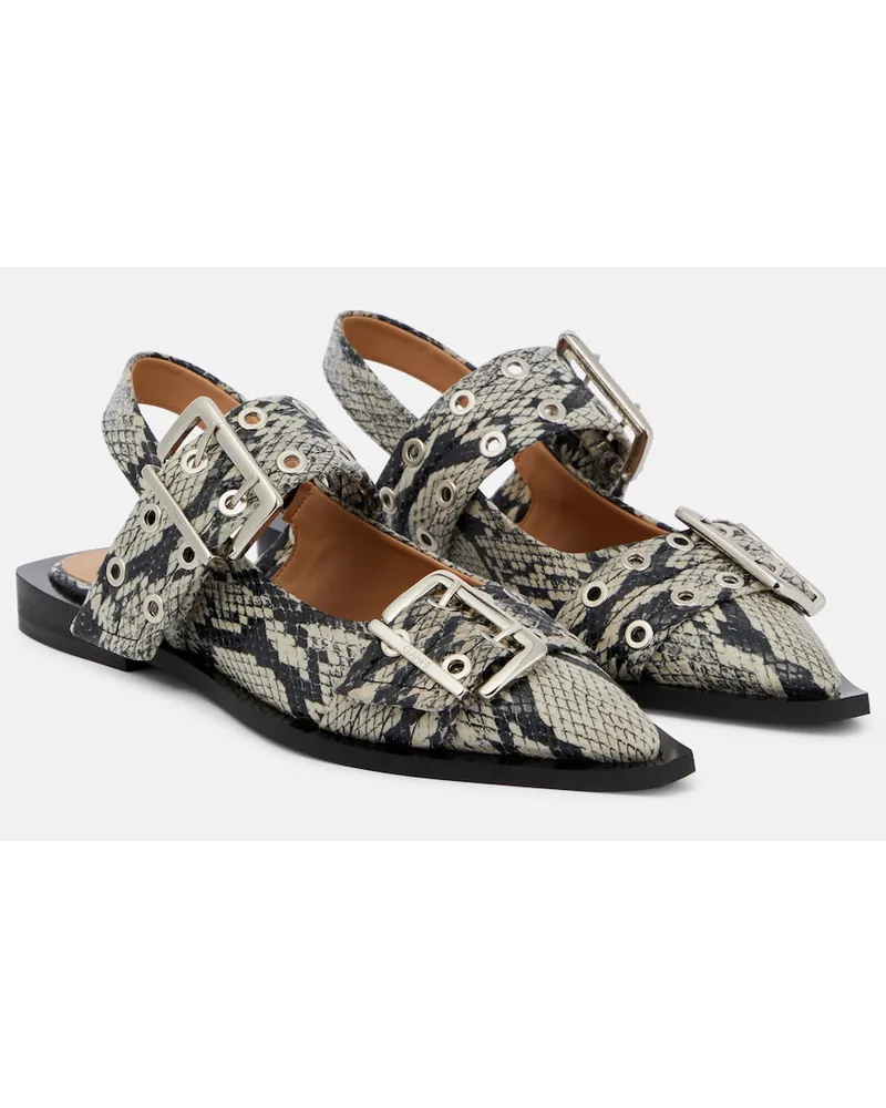 Ganni Ballerine in similpelle con stampa Multicolore
