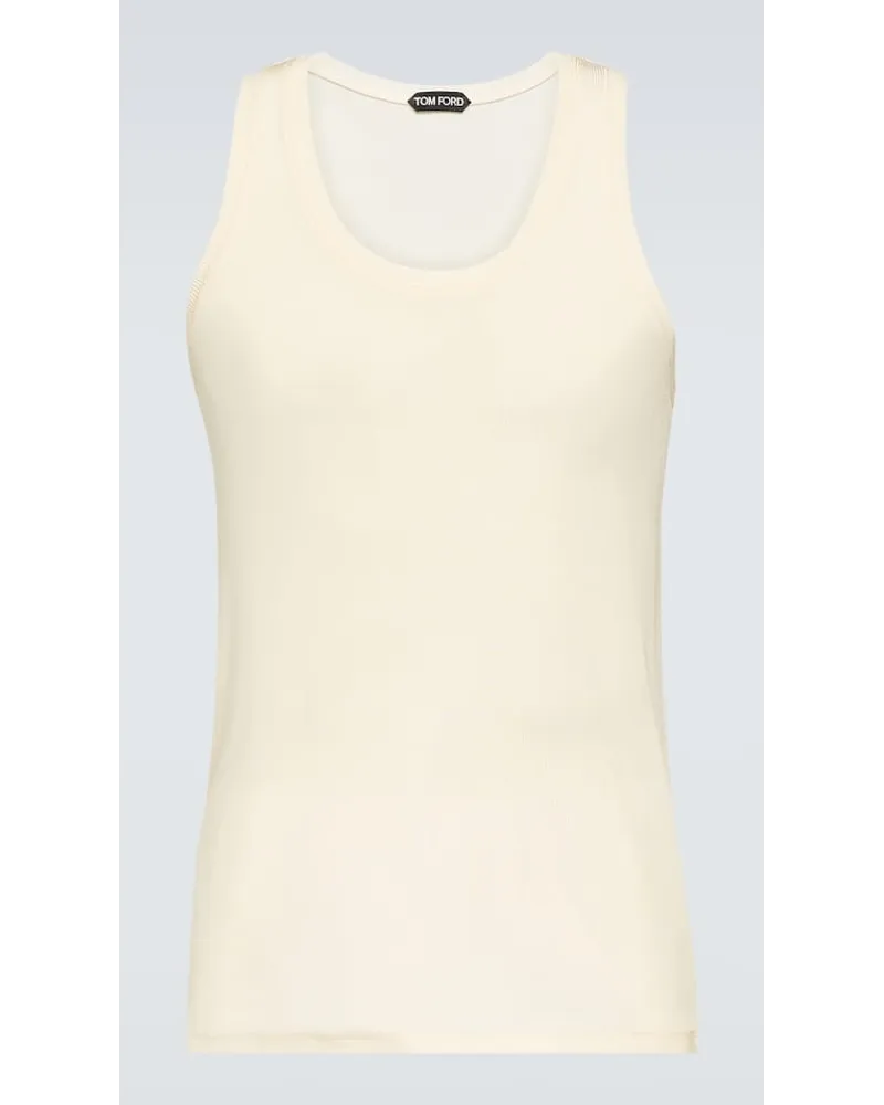 Tom Ford Tank top in jersey a coste Bianco