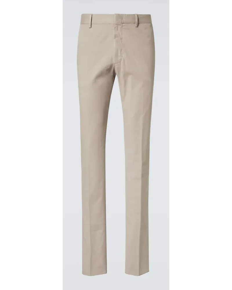 Ermenegildo Zegna Pantaloni regular in misto cotone Beige