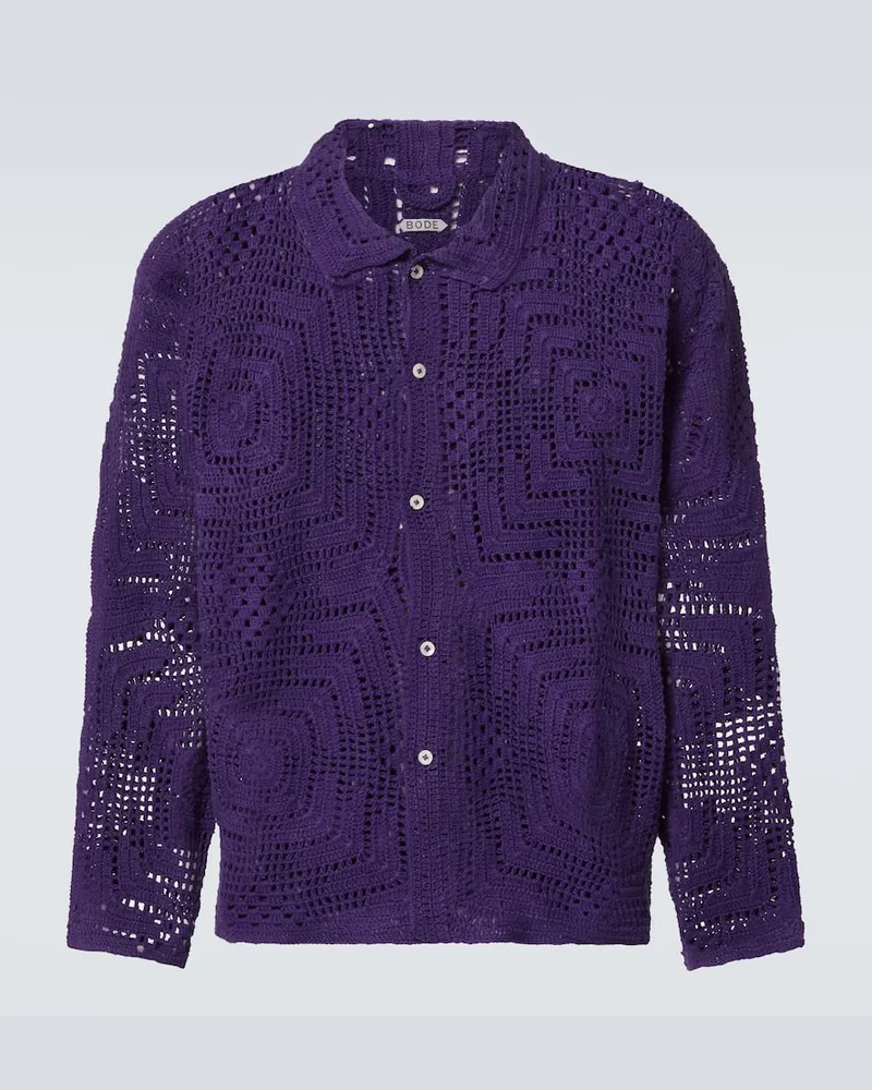 BODE Camicia in crochet di cotone Viola