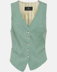 Etro Gilet a quadri Verde