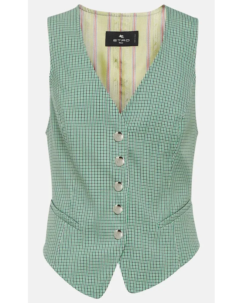 Etro Gilet a quadri Verde