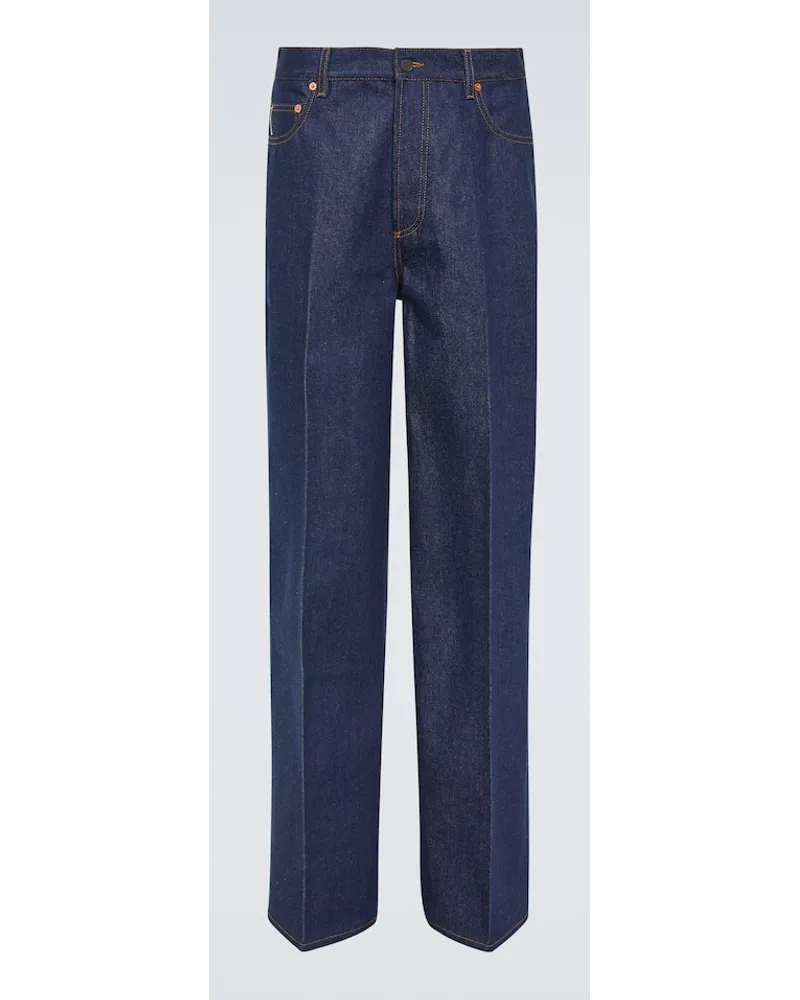 Valentino Garavani Jeans a gamba larga e vita media Blu