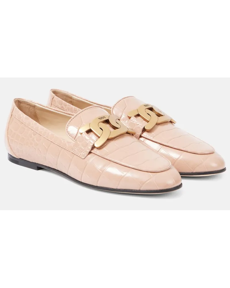 TOD'S Mocassini Kate in pelle con stampa Beige