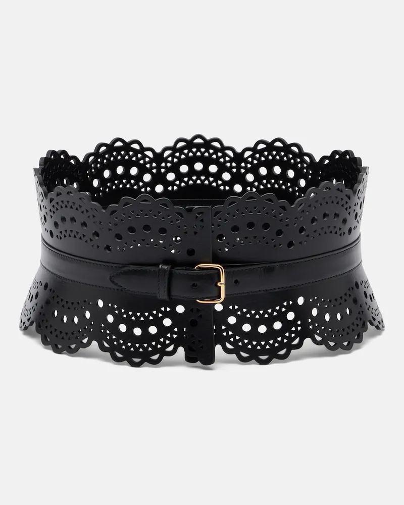 Alaïa Alaïa Cintura Vienne Wave in pelle Nero