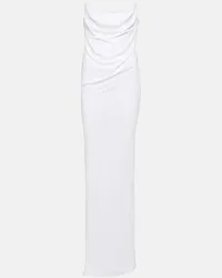 Alex Perry Abito bustier lungo in jersey Bianco