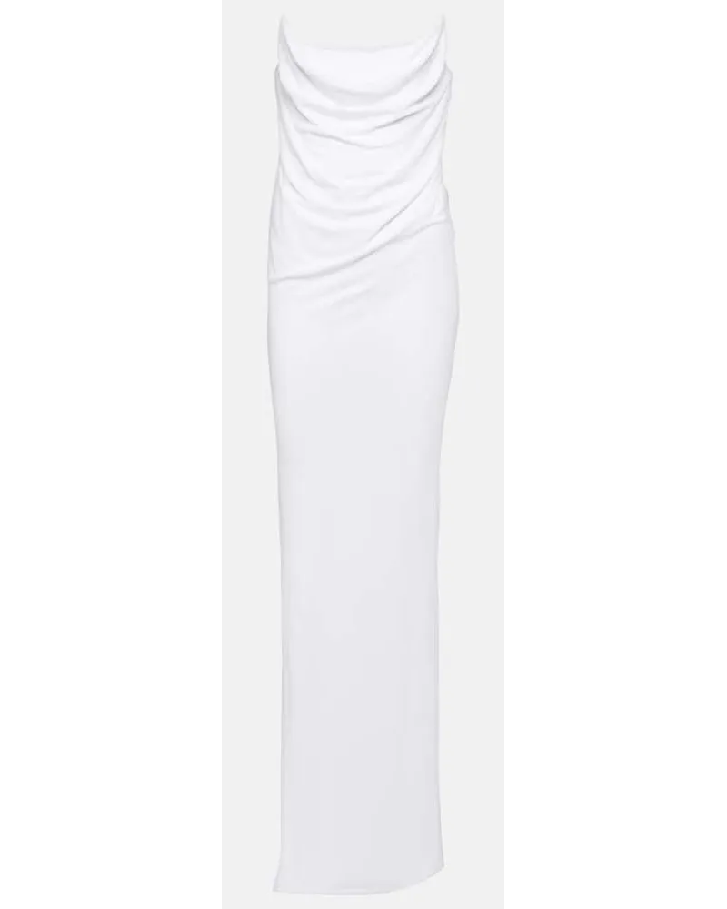 Alex Perry Abito bustier lungo in jersey Bianco