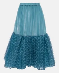 Noir Kei Ninomiya Gonna midi in tulle con volant Blu