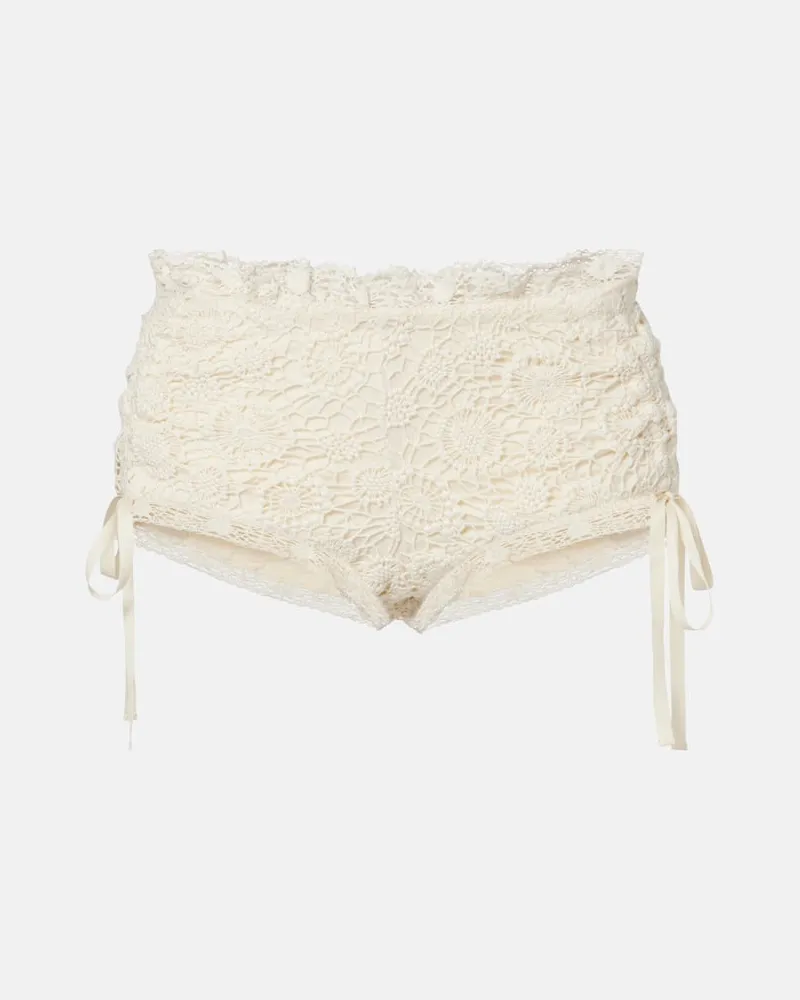 Isabel Marant Shorts Yeliz in crochet di cotone Bianco