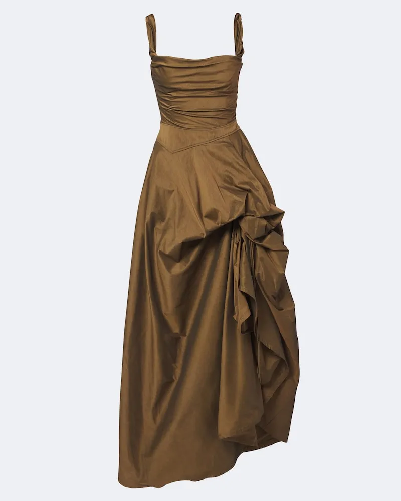 Vivienne Westwood Abito bustier Chichi in misto cotone Marrone
