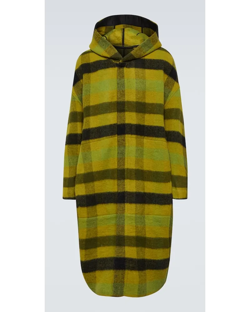 Rick Owens Cappotto in lana a quadri Verde