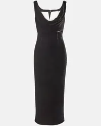 Roland Mouret Abito midi in velluto Nero