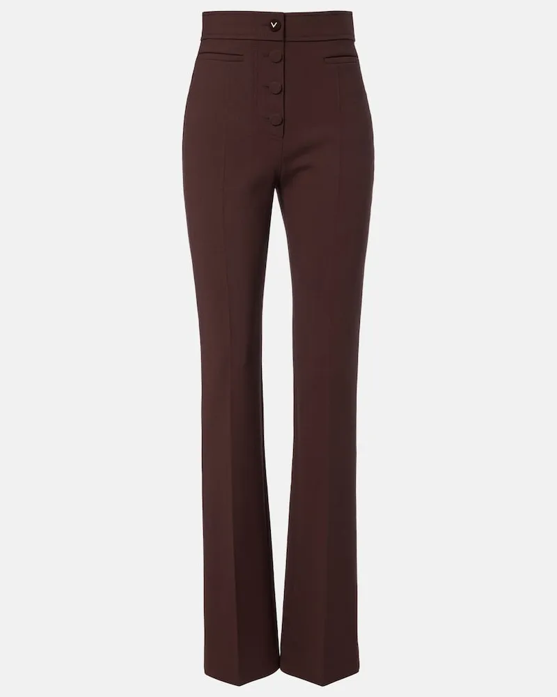 Valentino Garavani Pantaloni regular VGold in misto lana Marrone