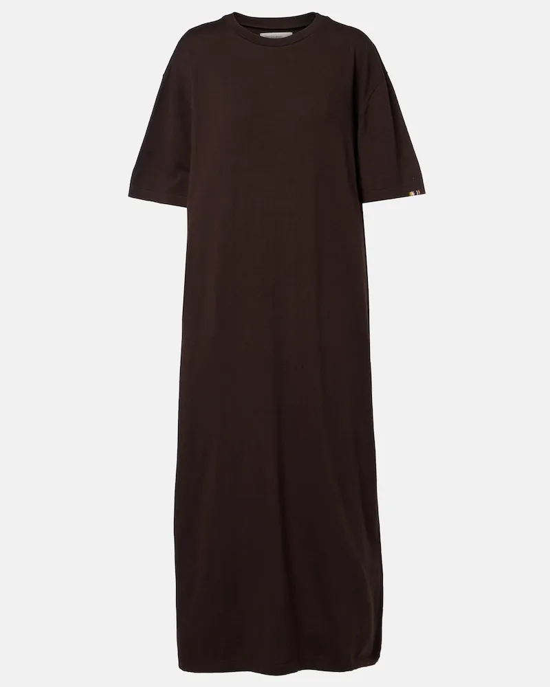 extreme cashmere Abito lungo N°321 Kris in cotone e cashmere Marrone