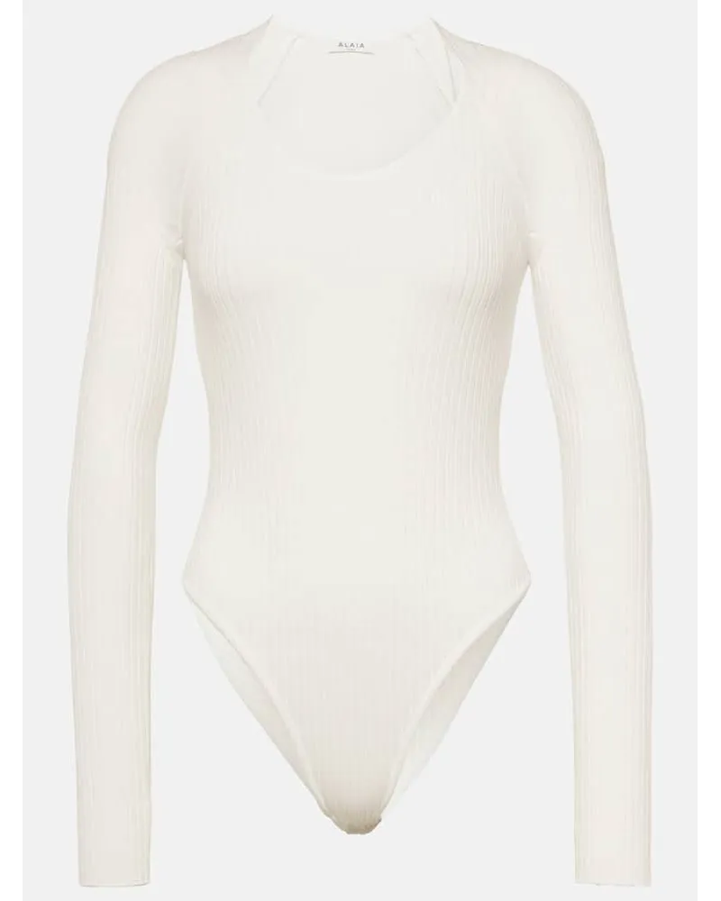 Alaïa Alaïa Body in maglia a coste Bianco