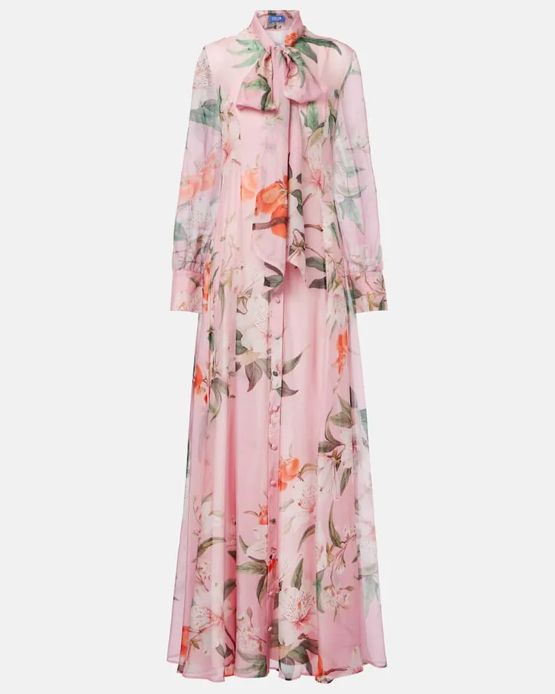 LEO LIN Abito lungo Lilith in chiffon Rosa