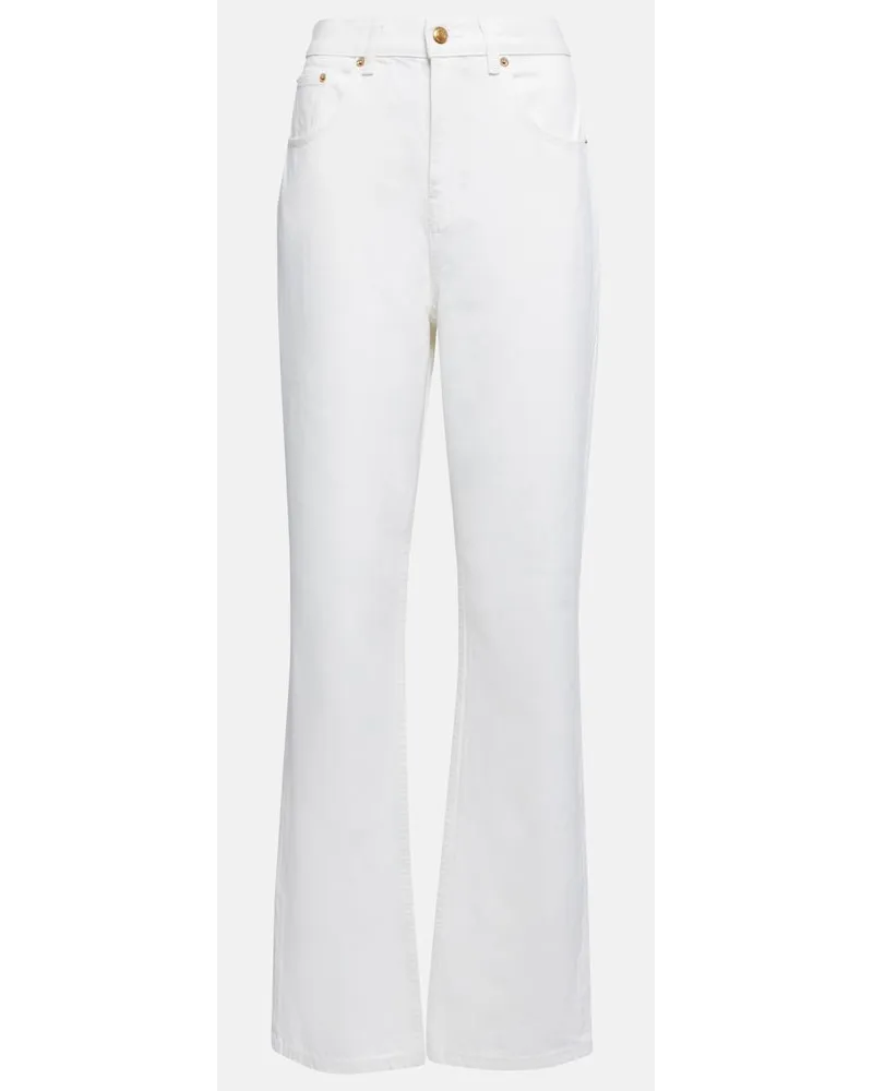 Tory Burch Jeans regular a vita media Bianco
