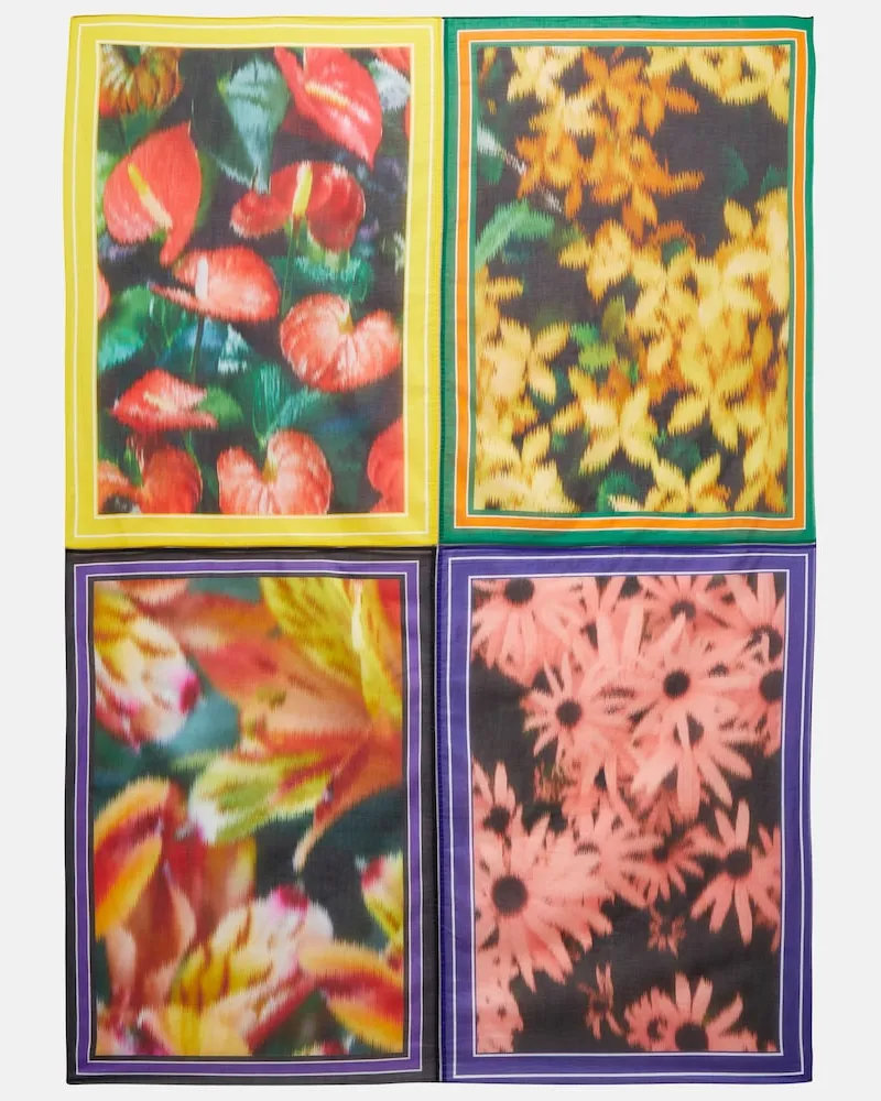 Dries van Noten Foulard in cotone con stampa Multicolore
