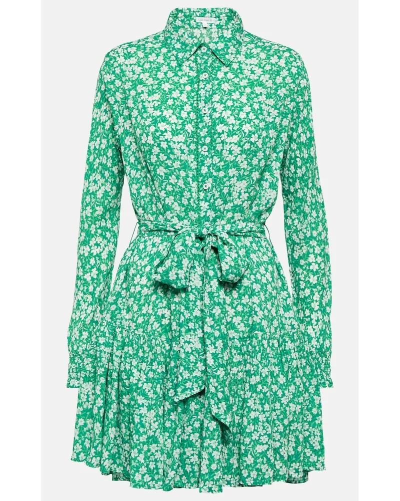 Poupette St Barth Abito chemisier Kimi con stampa Verde