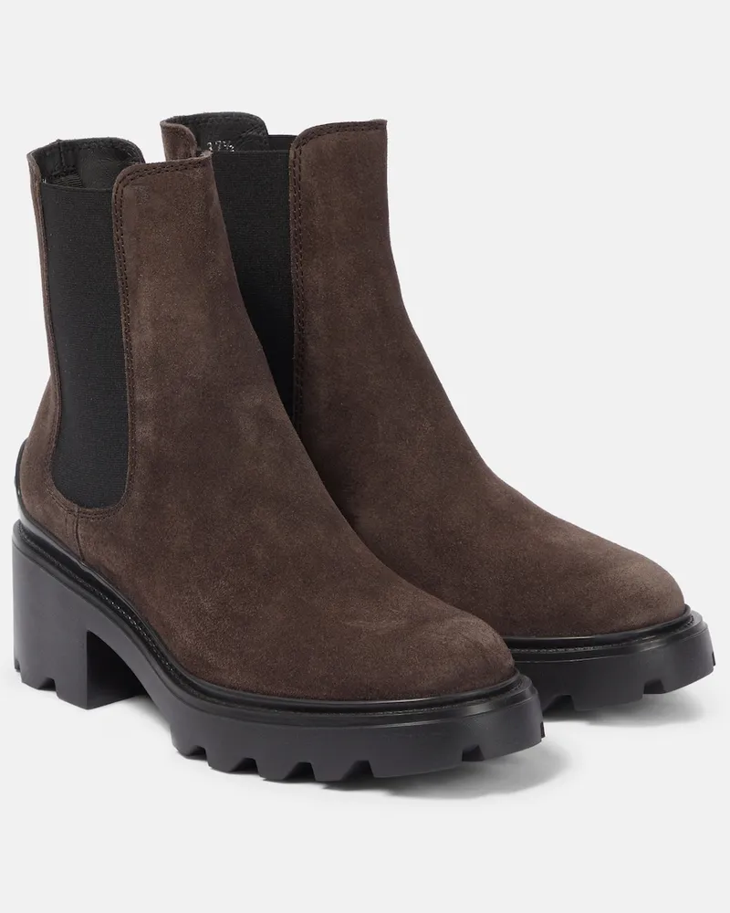TOD'S Stivaletti Chelsea in suede Marrone