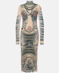 Jean Paul Gaultier Abito midi Tattoo Collection Multicolore