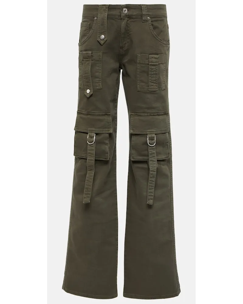 Blumarine Pantaloni cargo in denim a vita bassa Verde