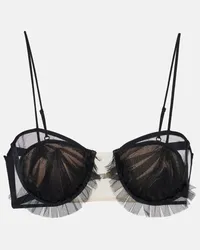 Nensi Dojaka Reggiseno Exploding Flower in tulle Nero