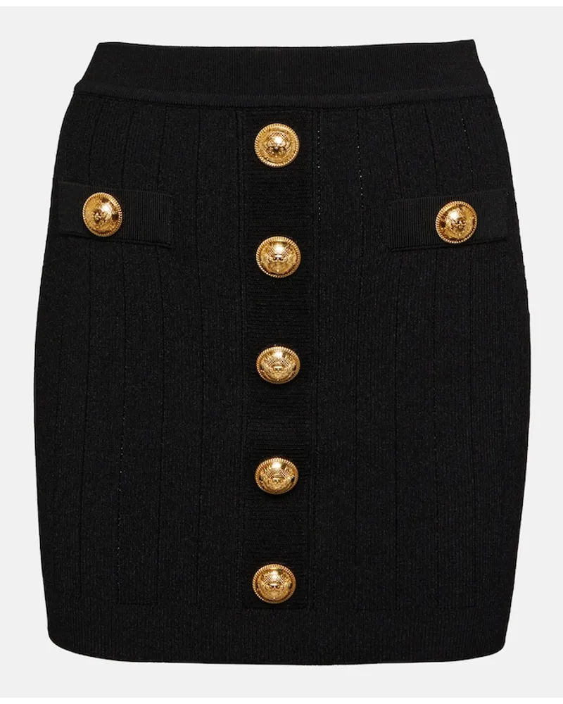 Balmain Minigonna in maglia a vita alta Nero