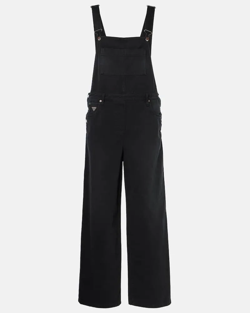 Prada Salopette di jeans Nero