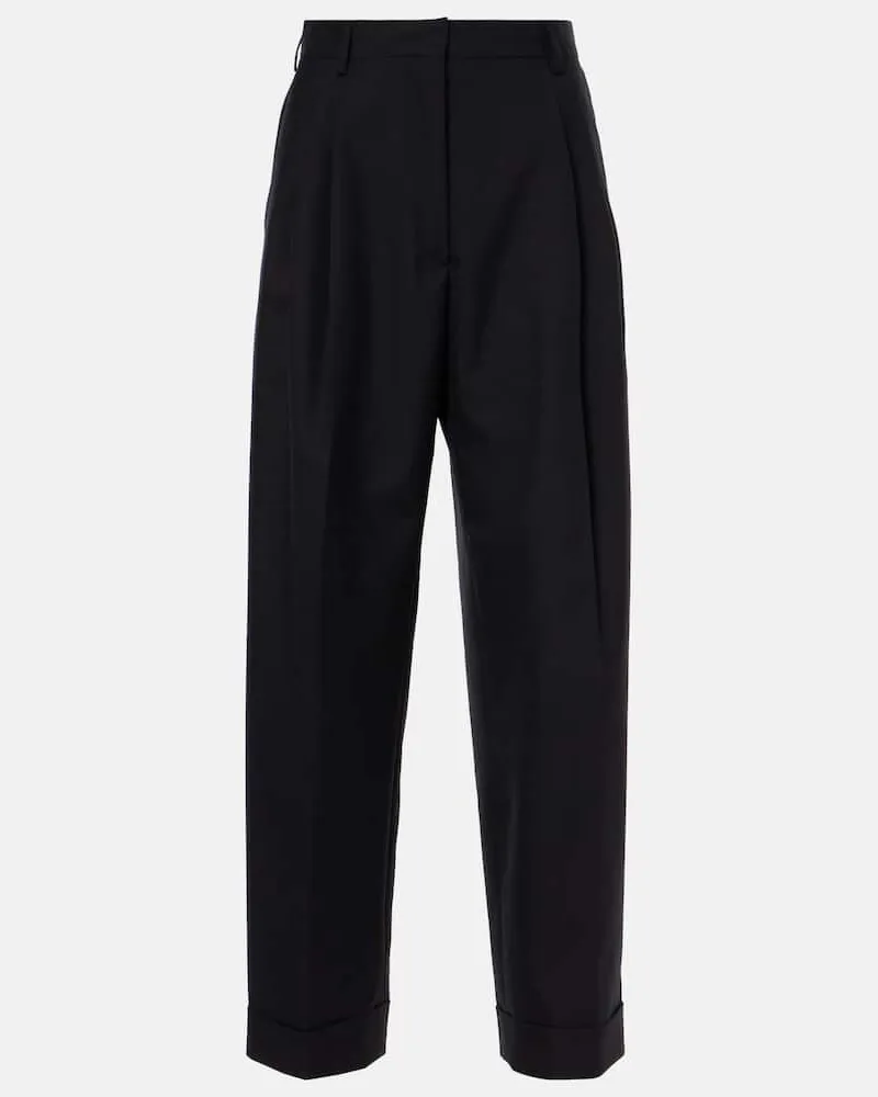 Dries van Noten Pantaloni a gamba larga in lana Nero