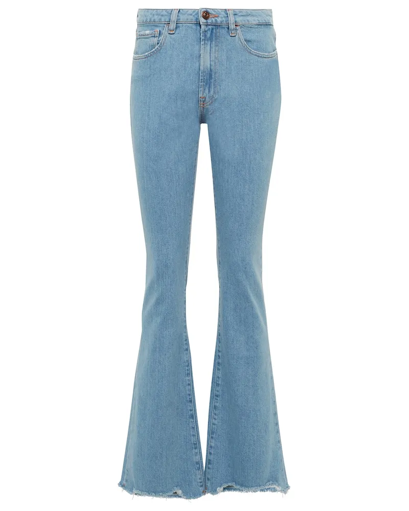 3x1 Jeans flared Farrah a vita media Blu