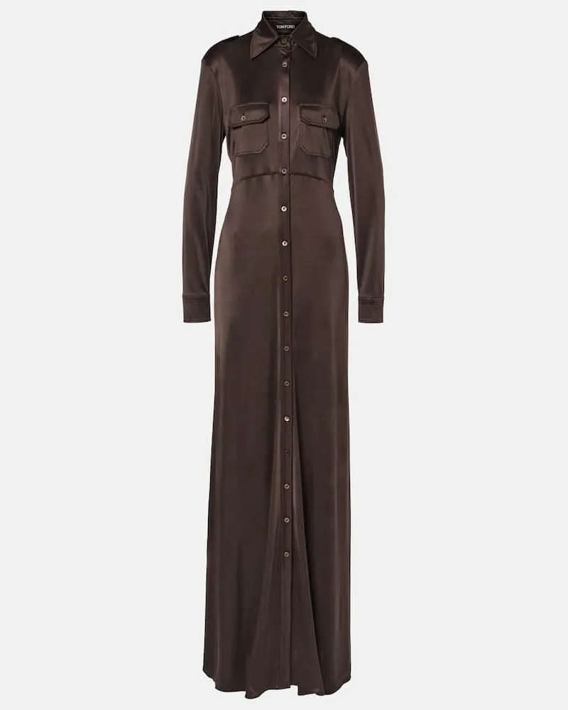 Tom Ford Abito lungo in jersey Marrone